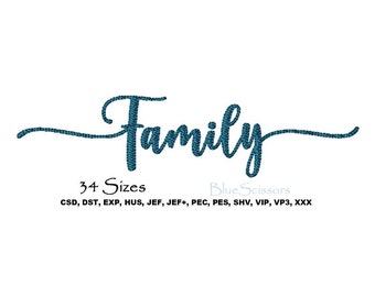 Family Embroidery Design, Machine Embroidery (3.75-12 inch) (Digital Download)