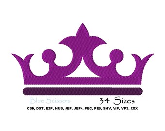 Diseño de bordado a máquina de corona de princesa (descarga digital)