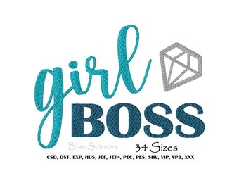 Girl Boss Machine Embroidery Design (Digital Download)
