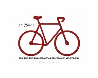 Bicycle Embroidery Design, Sports Machine Embroidery (Digital Download)