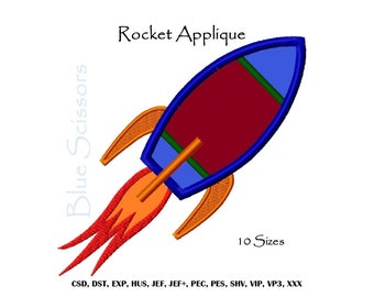 Rocket Applique Embroidery Design, Applique Rocket Embroidery Design, Machine Embroidery Design, Rocket Embroidery Design, Embroidery Rocket