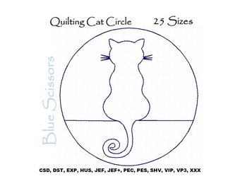 Cat Quilt Block Embroidery Design (Digital Download)