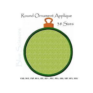 Ornament Applique Embroidery Design, Round Ornament Embroidery Design, Christmas Ornament Embroidery Design, Applique Ornament, Round Orname