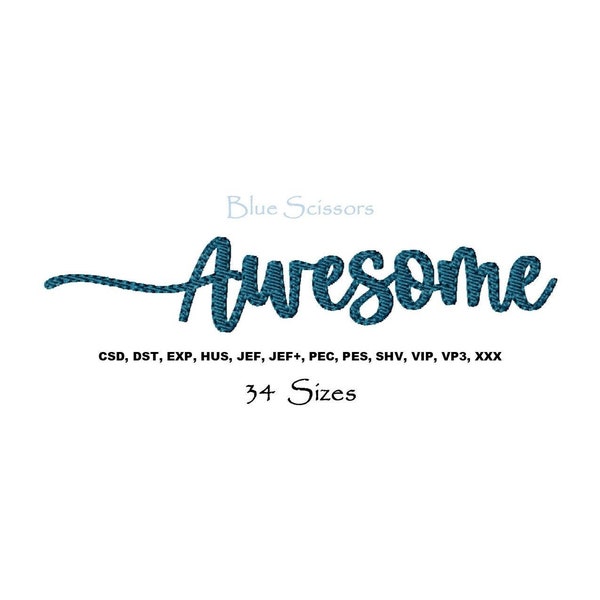 Awesome Embroidery Design, Awesome Embroidery Design, Machine Embroidery Design, Embroidery Awesome Design, Awesome Design, Embroidery Quote