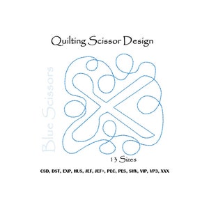 Motif de broderie avec blocs de courtepointe, Motif de broderie courtepointe, Motif de broderie ciseaux, Motif de broderie ciseaux, Broderie courtepointe