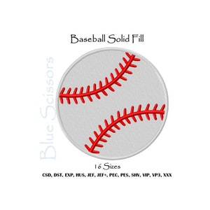 Baseball Embroidery Design, Baseball Solid Fill Embroidery Design, Machine Embroidery Design, Embroidery Baseball Design, Baseball Design