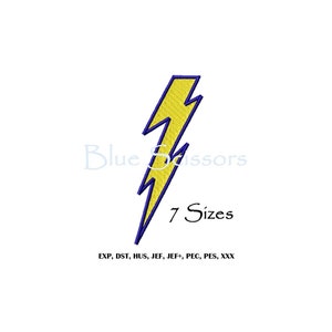 Lightning Bolt Solid Fill Embroidery Design, Lightning Bolt Embroidery Design, Lightning Bolt Machine Embroidery Design