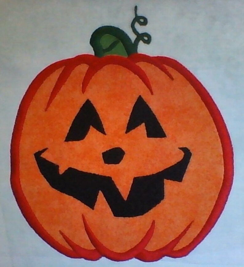 Jack O Lantern Applique Embroidery Design Jackolantern Etsy