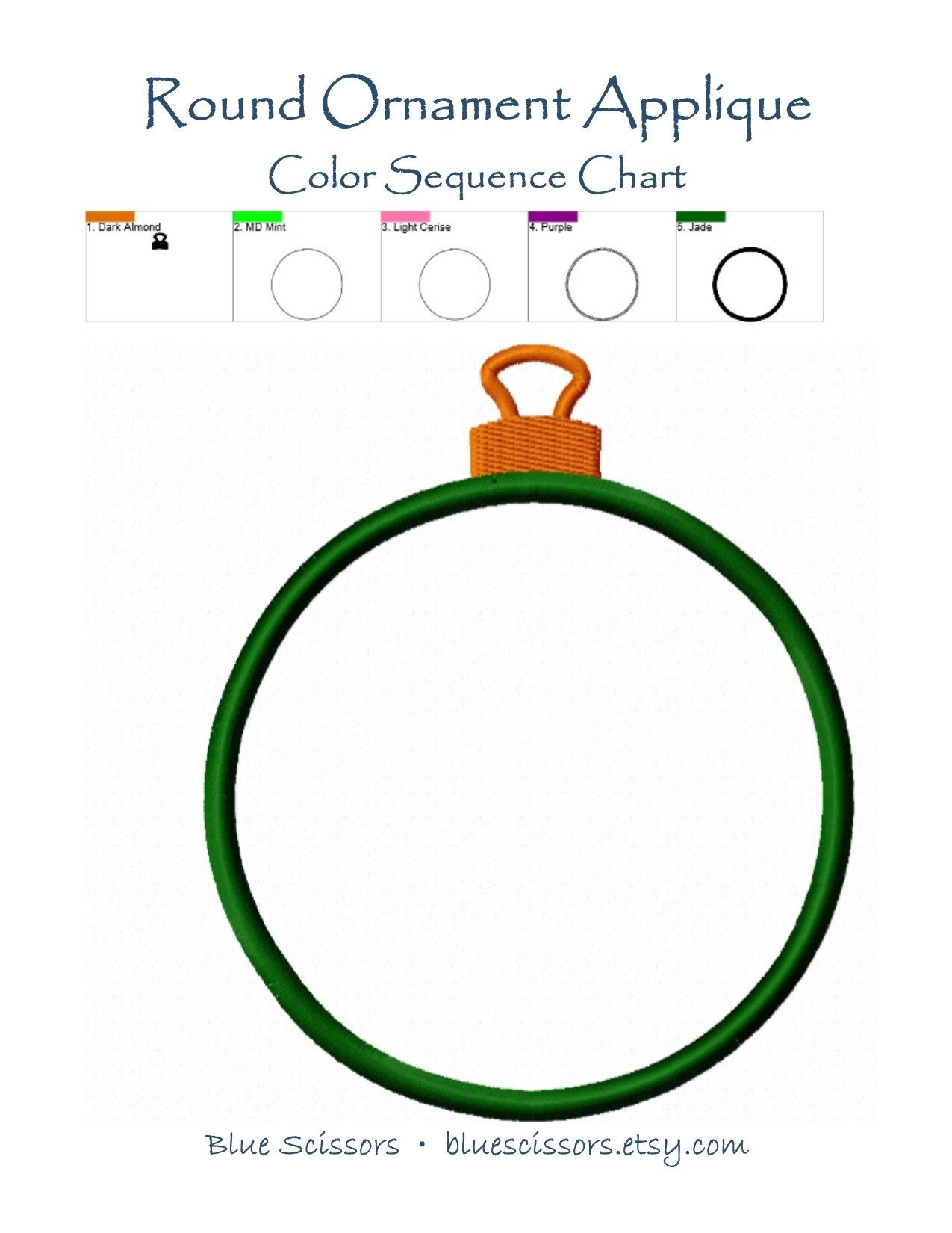 Ornament Applique Embroidery Design Set Split Ornament Etsy