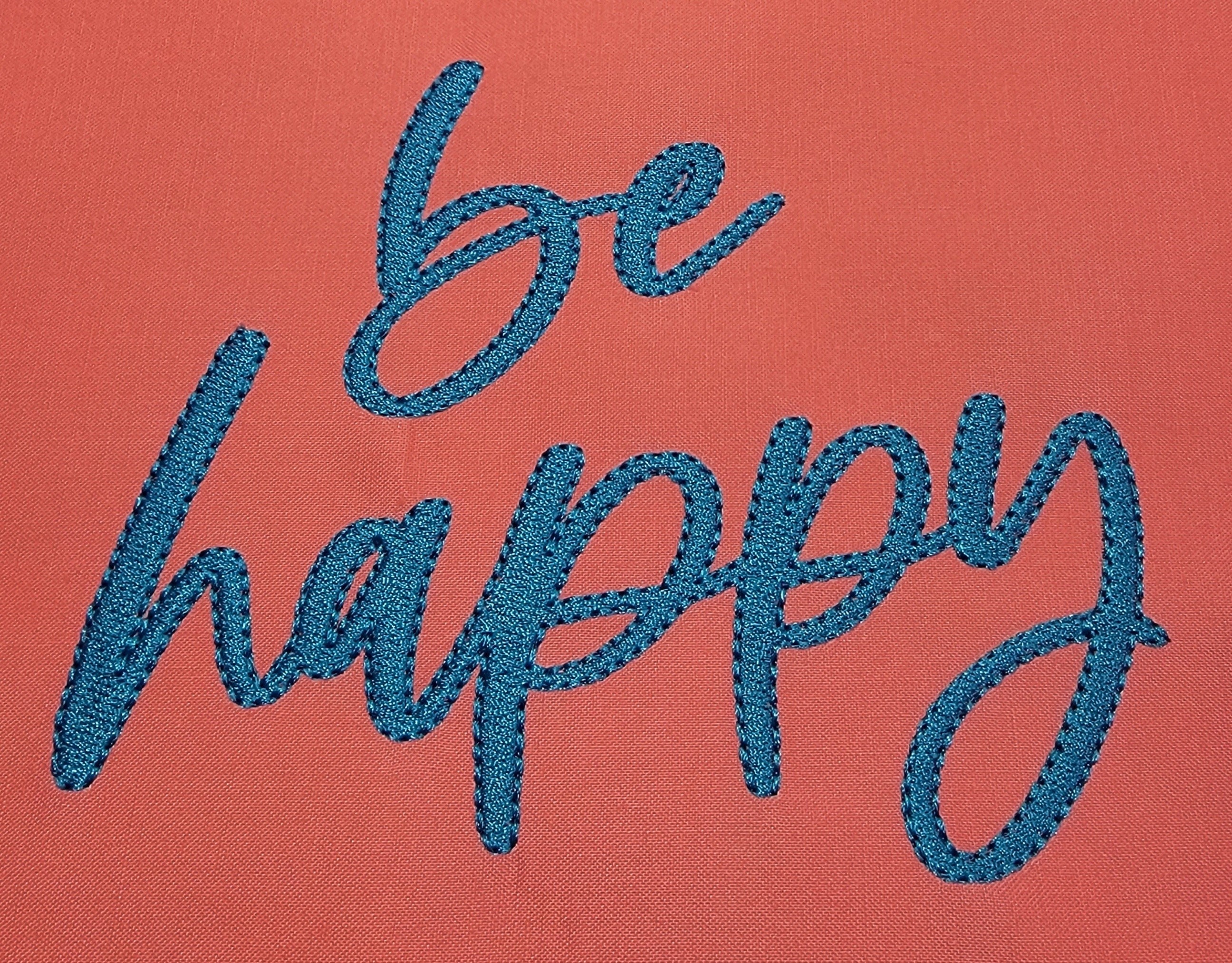 Be Happy Embroidery Design Embroidery Be Happy Design Etsy UK