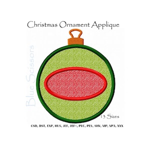 Ornament Applique Embroidery Design, Round Ornament Embroidery Design, Christmas Ornament Embroidery Design, Applique Ornament