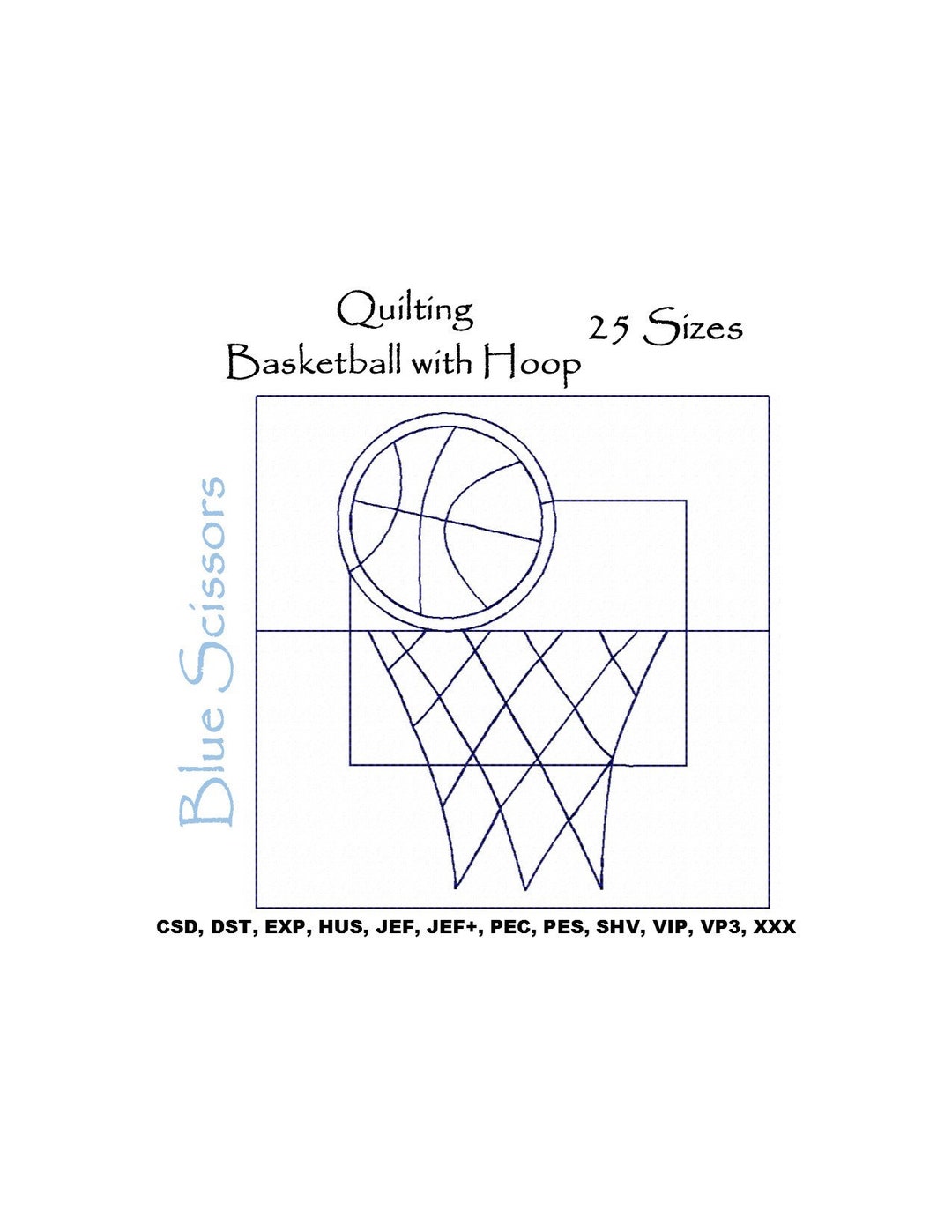Quilt Block Embroidery Design Basketball Quilting Embroidery Etsy
