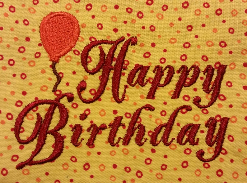 Happy Birthday Embroidery Design Balloon Embroidery Design Etsy