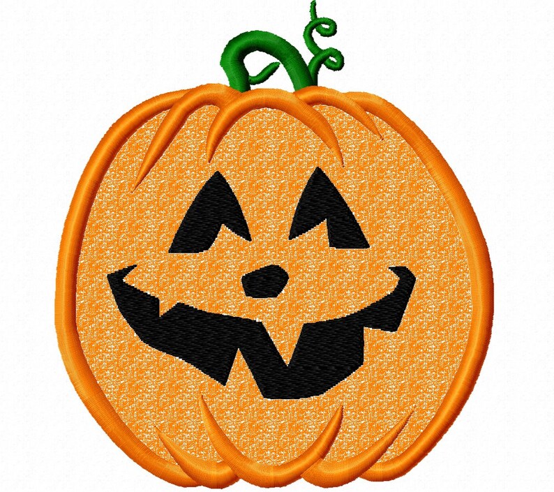 Jack O Lantern Applique Embroidery Design Jackolantern Etsy