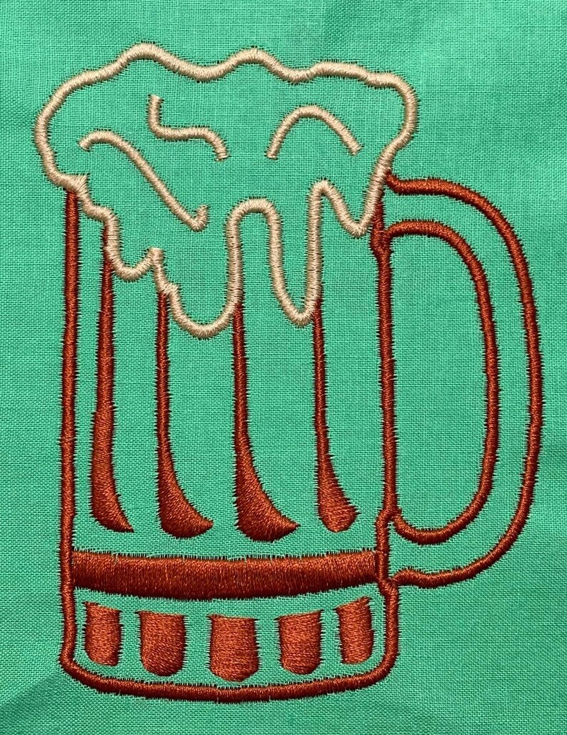 Beer Mug Embroidery Design Beer Embroidery Design Machine Etsy