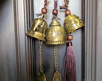 Mini Feng Shui Oriental Chinese Metal Bell Charm Angel Figure Decor