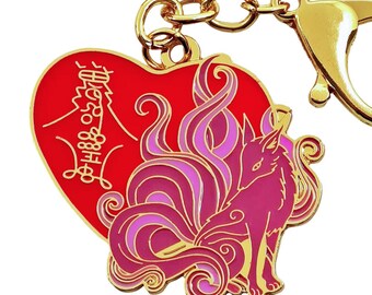 2026 Feng Shui 9 Tailed Fox Love Amulet Keychain Romance Amulet