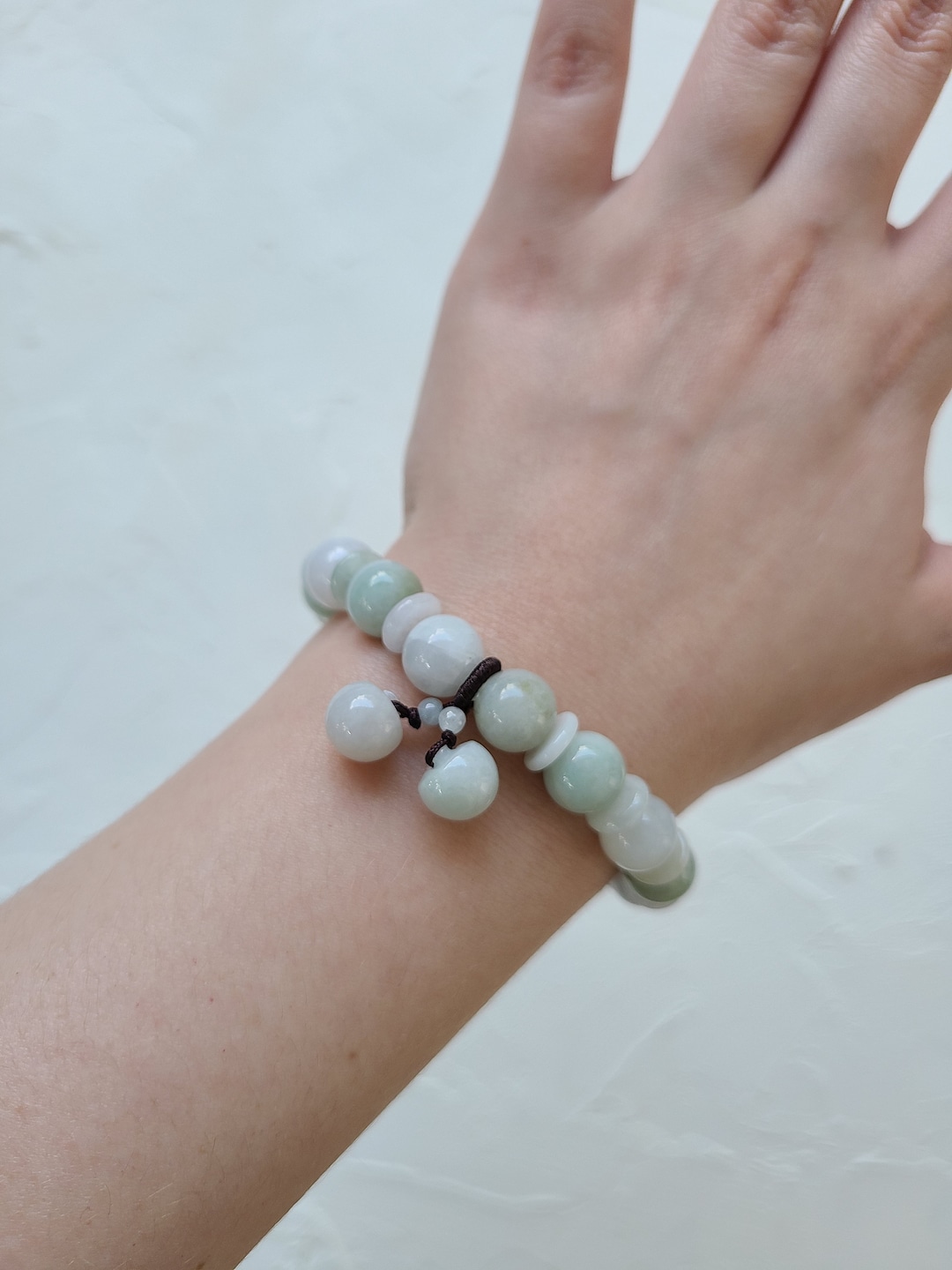 Natural White Jade Apple Bracelet Feng Shui Bracelet Peace Harmony  White Jade Apples Protection Crystal Bracelet