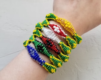 LARGE Orula Caminos Santeria Bracelet | Orula orisha con camino de Chango, Yemaya, Eleggua, Ogun, Oshun, Obatala | Medium Large Size,