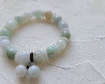 Natural White Jade Apple Bracelet Feng Shui Bracelet Peace Harmony  White Jade Apples Protection Crystal Bracelet