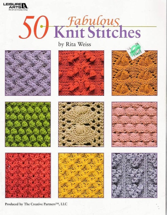 50 Knit Stitches// Knit Pattern Book // Knit Stitches Etsy