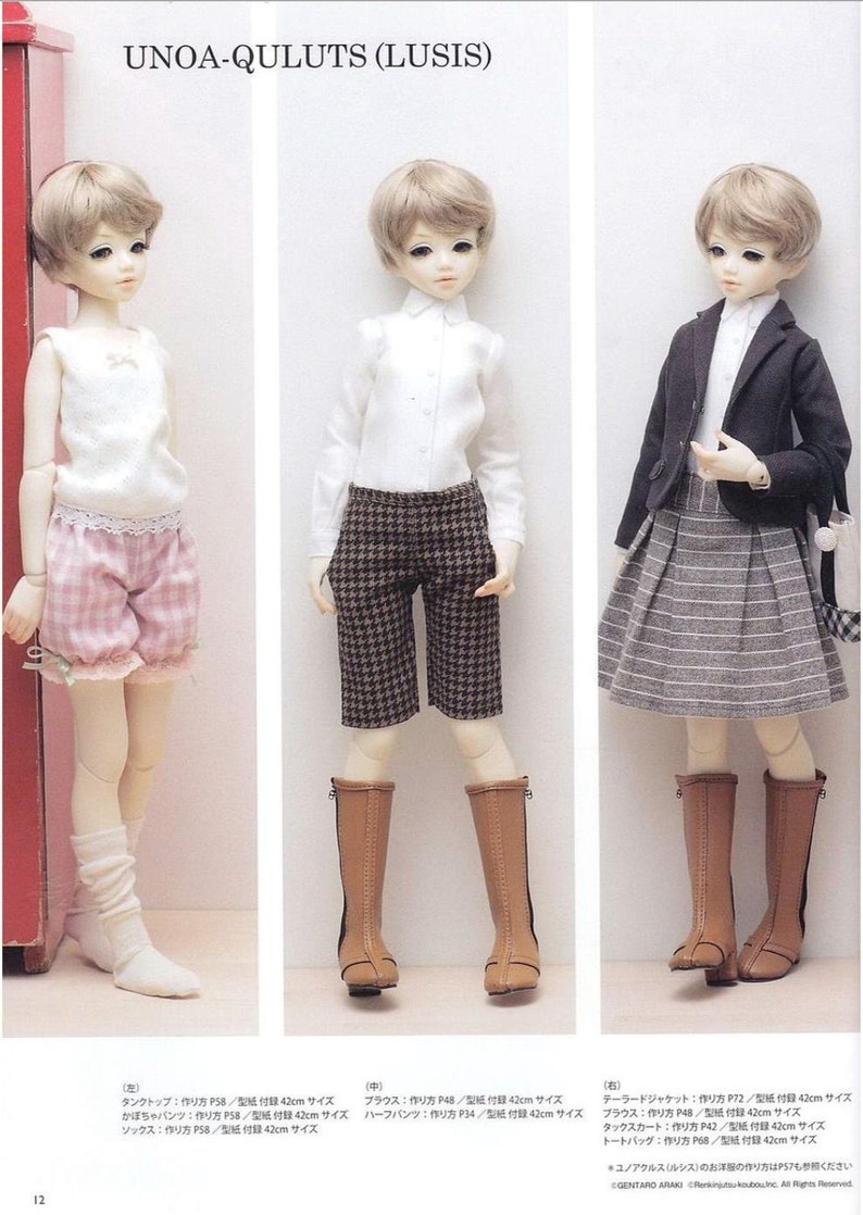 Blythe// Licca // Momoko// petite blythe Doll sewing Outfit book Japanese doll clothes pattern book image 10