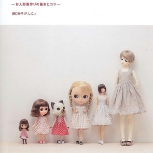 Blythe// Licca // Momoko// petite blythe Libro de trajes de costura de muñecas Libro de patrones de ropa de muñeca japonesa imagen 2