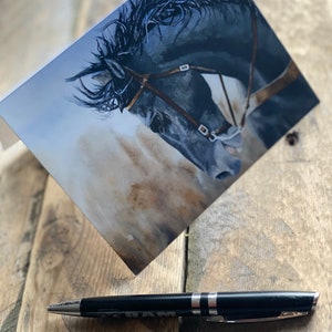Lot de 4 cartes de voeux cheval western | Taille 5,5 po. x 4 po. | Carte de voeux équine | de cheval | Professeur de chevaux Merci