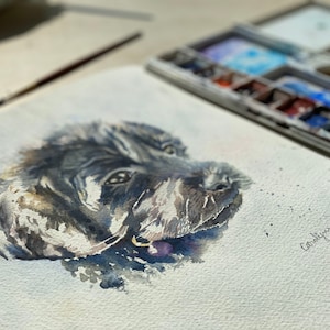 RETRATO DE MASCOTA EN ACUARELA