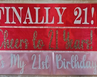 21st Birthday Sashes