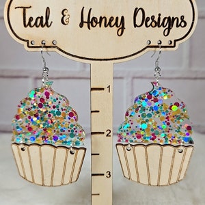 Cupcake Birthday Earrings