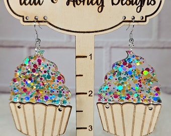 Cupcake Birthday Earrings