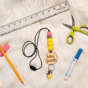 Pencil Bead Teacher Lanyard
