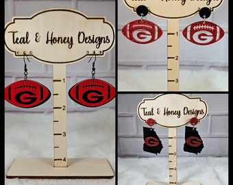 Georgia Football Earrings