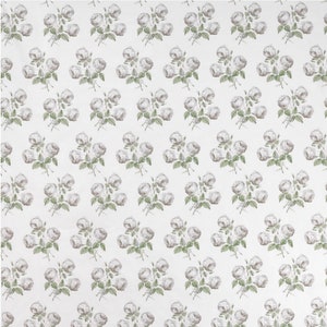 Bowood Glazed Fabric: white/leaf 2 yards