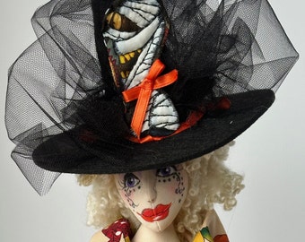 Agatha the Witch, OOAK Art Doll by Marlene Slobin