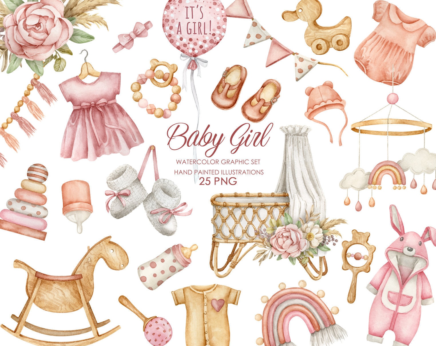 Welcome Baby Girl Stickers 12x12 Echo Park Pink Baby Scrapbook Stickers  Baby Stickers Newborn Sweet Baby Girl Baby Animals