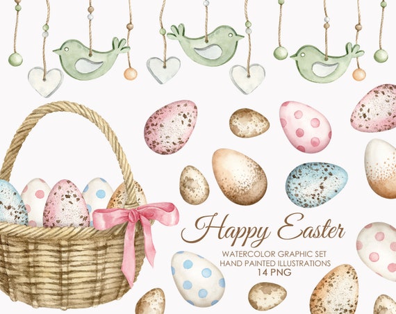 Easter Eggs Watercolor PNG File Easter Eggs Design (Download Now) 