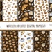 Watercolor Coffee Digital Paper Set-coffee Seamless Pattern JPEG ...