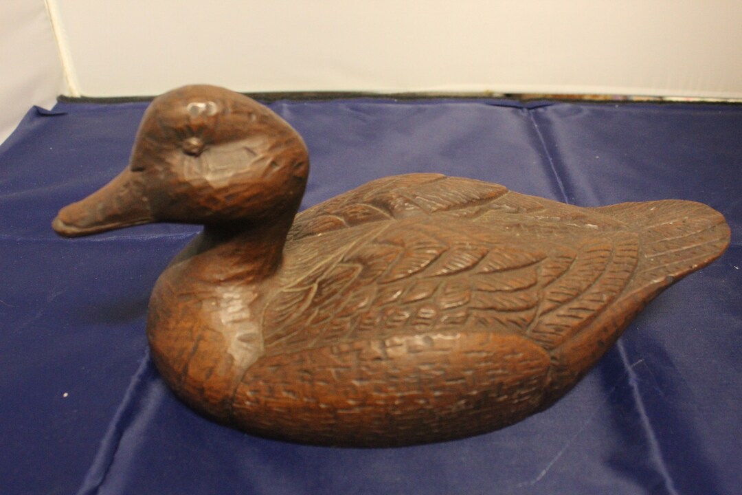 Wood Tone Pecan Shell & Resin Duck Figurine Etsy