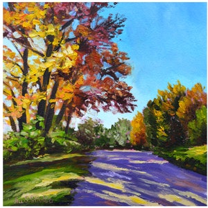 Original Fall Painting, Autumn Art, Fall Landscape, Colorful Trees, Woods, Fall Colors, Tree Art, Square Art, Oil Painting, Forest, Branches