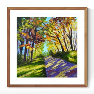 Original Autumn Painting, Fall Art, Fall Landscape, Colorful Trees, Woods, Fall Colors, Tree Art, Square Art, Oil Painting, Forest, Branches