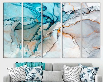 Blue white wall art | Etsy