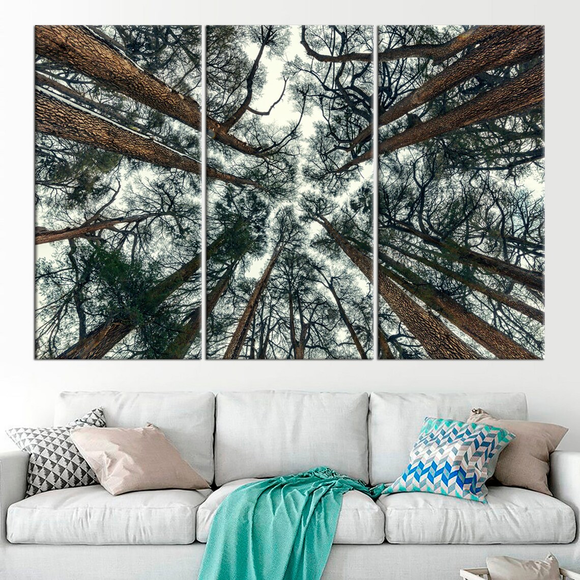 Trees forest Wall home decor Cedar trees art canvas print Etsy