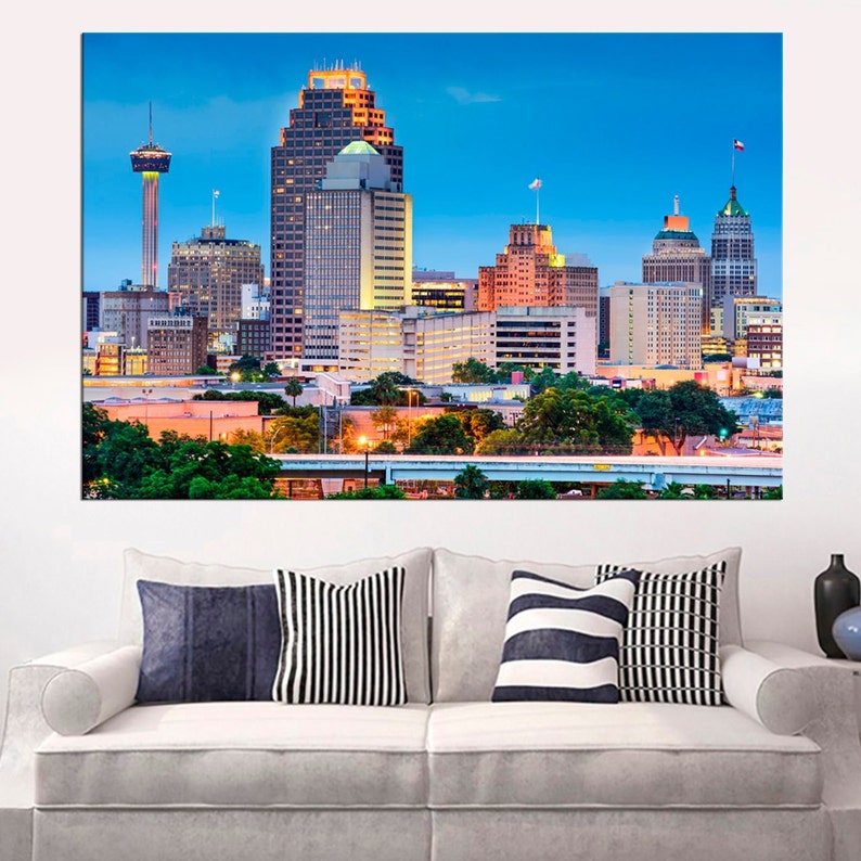 Large San Antonio Texas canvas print San Antonio wall art USA Etsy