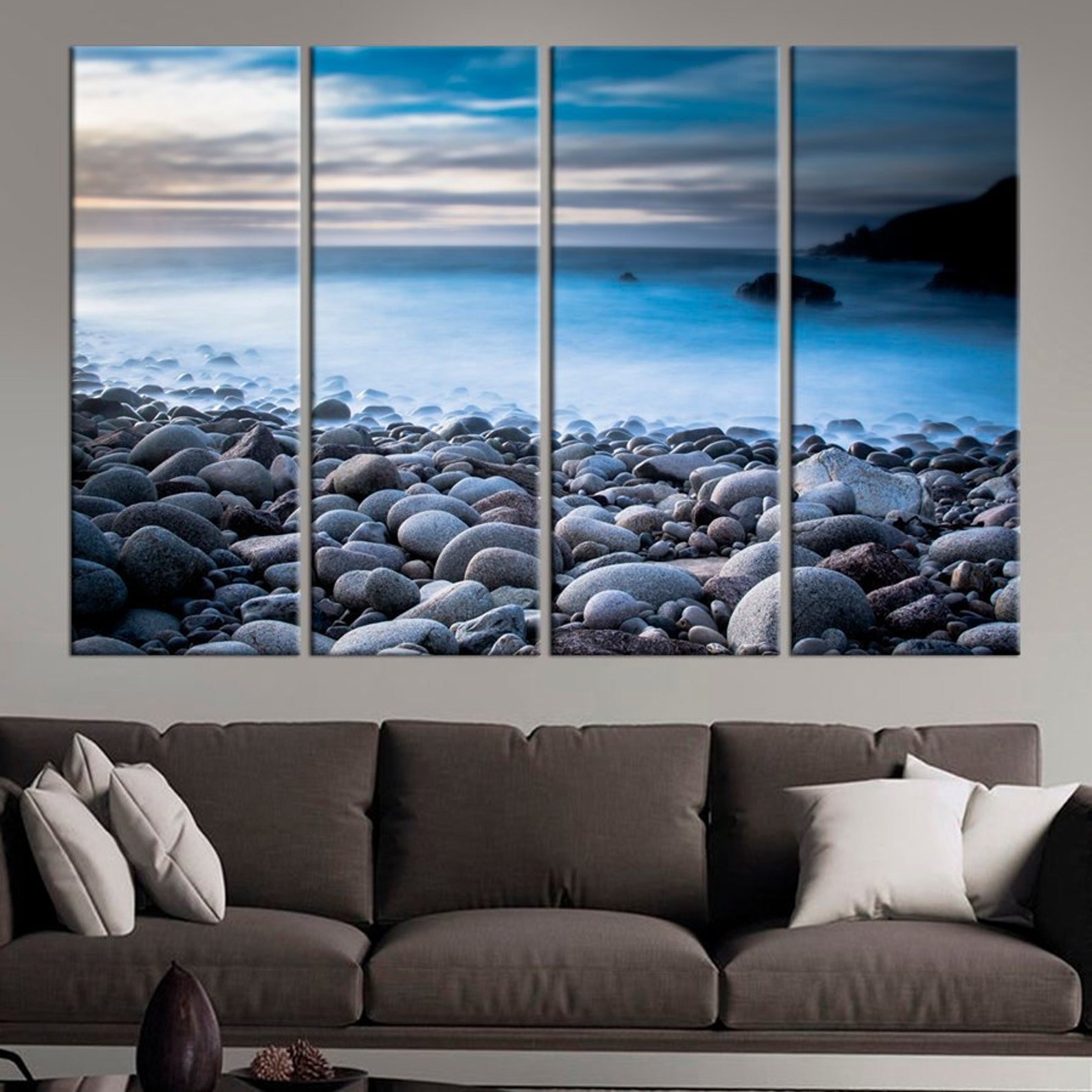 Rocky Seashore Sea wall art Surf Water Coastal print Storm Etsy