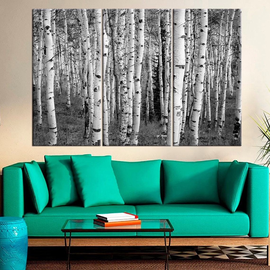Black and White Aspens Wall Art Decor Framed Print Aspens Etsy