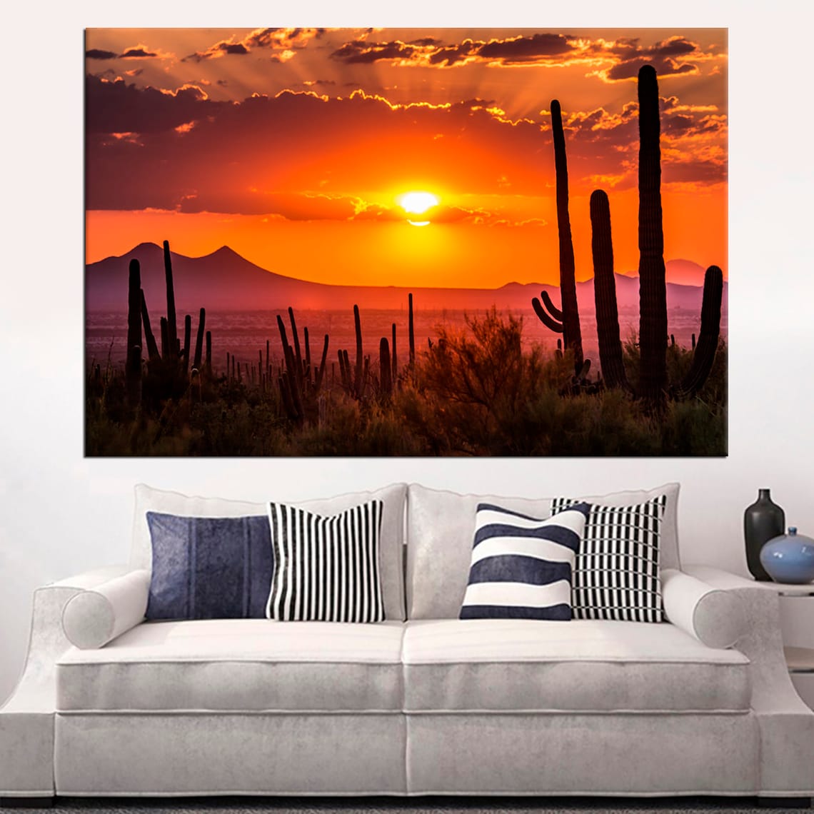 Tucson Arizona large canvas art Sonoran desert canvas print Etsy