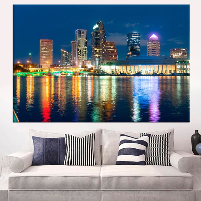Tampa Florida Large canvas print Tampa photo Large wall art Etsy