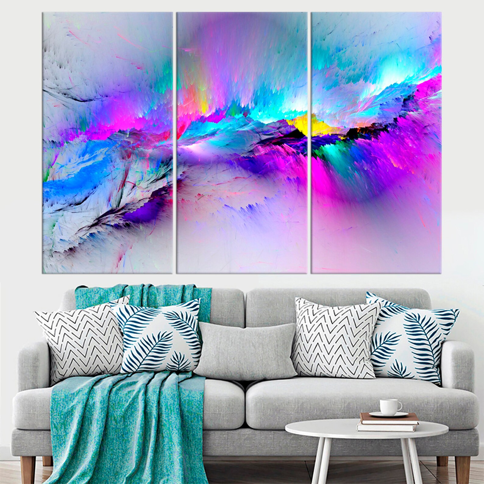 Colorful Abstract large canvas print Paint Color Splash Etsy